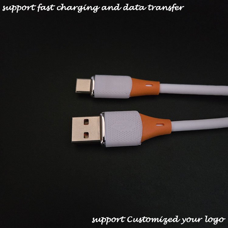 50 Pairs Electroplating Crafts Technology Soft Antifreeze Liquid Silicone USB to Type C Cables
