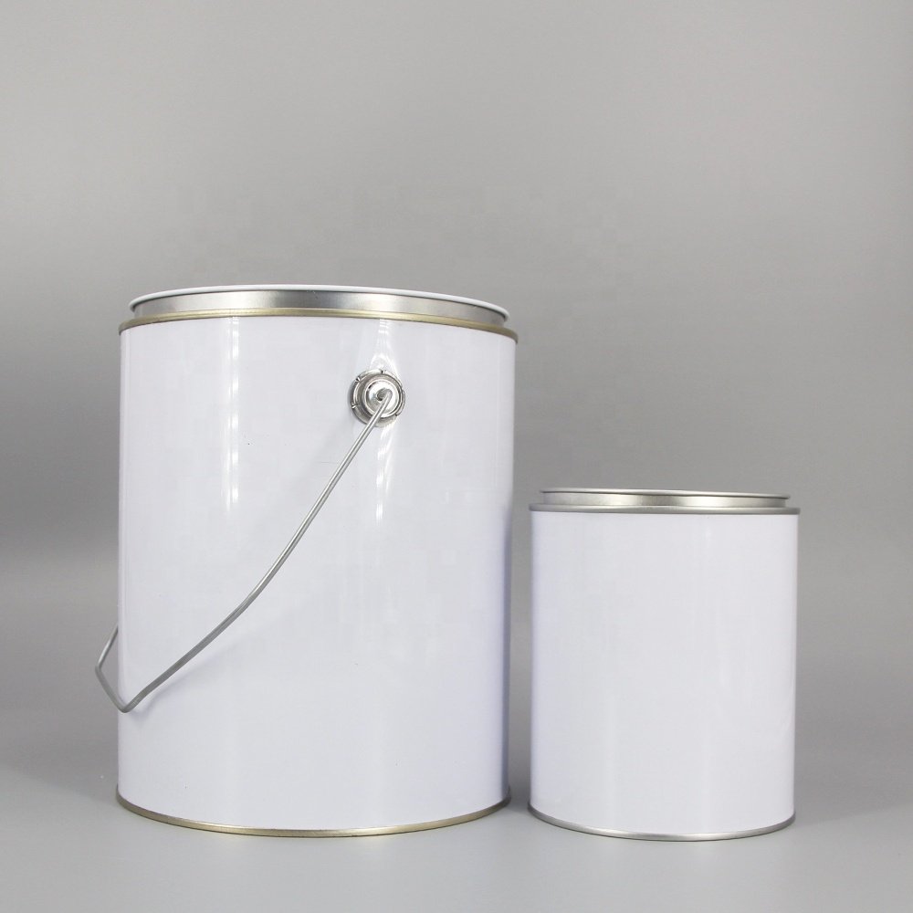 Wholesale 1 Gallon Empty Round Paint Pot Style Metal Round Tin Containers With Open Lids
