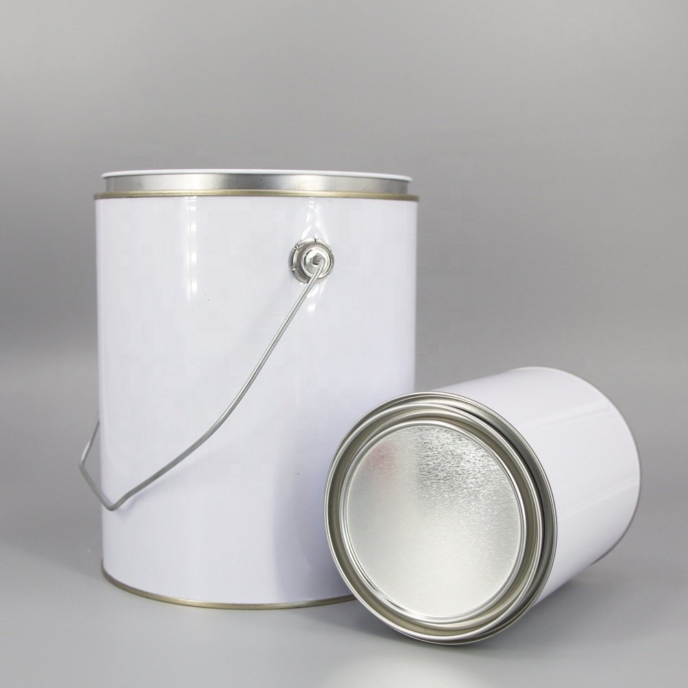 Wholesale 1 Gallon Empty Round Paint Pot Style Metal Round Tin Containers With Open Lids
