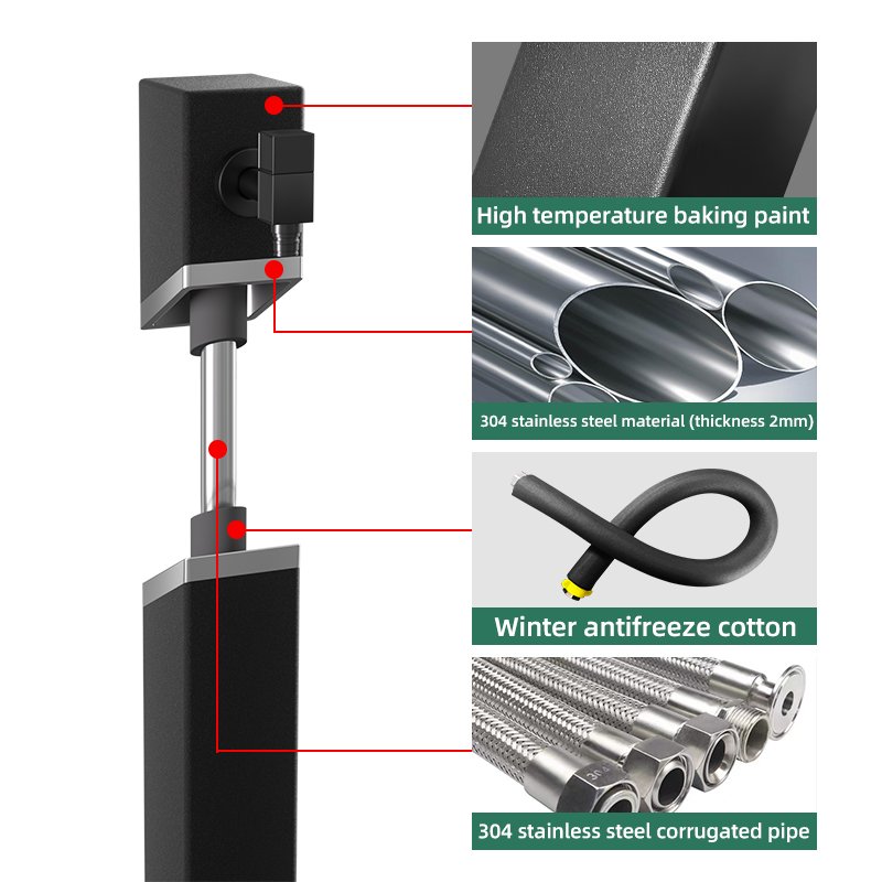 Outdoor Vertical Stainless Steel Antifreeze Pipe Garden Watering Antique All-copper Faucet Villa Courtyard Water Pile