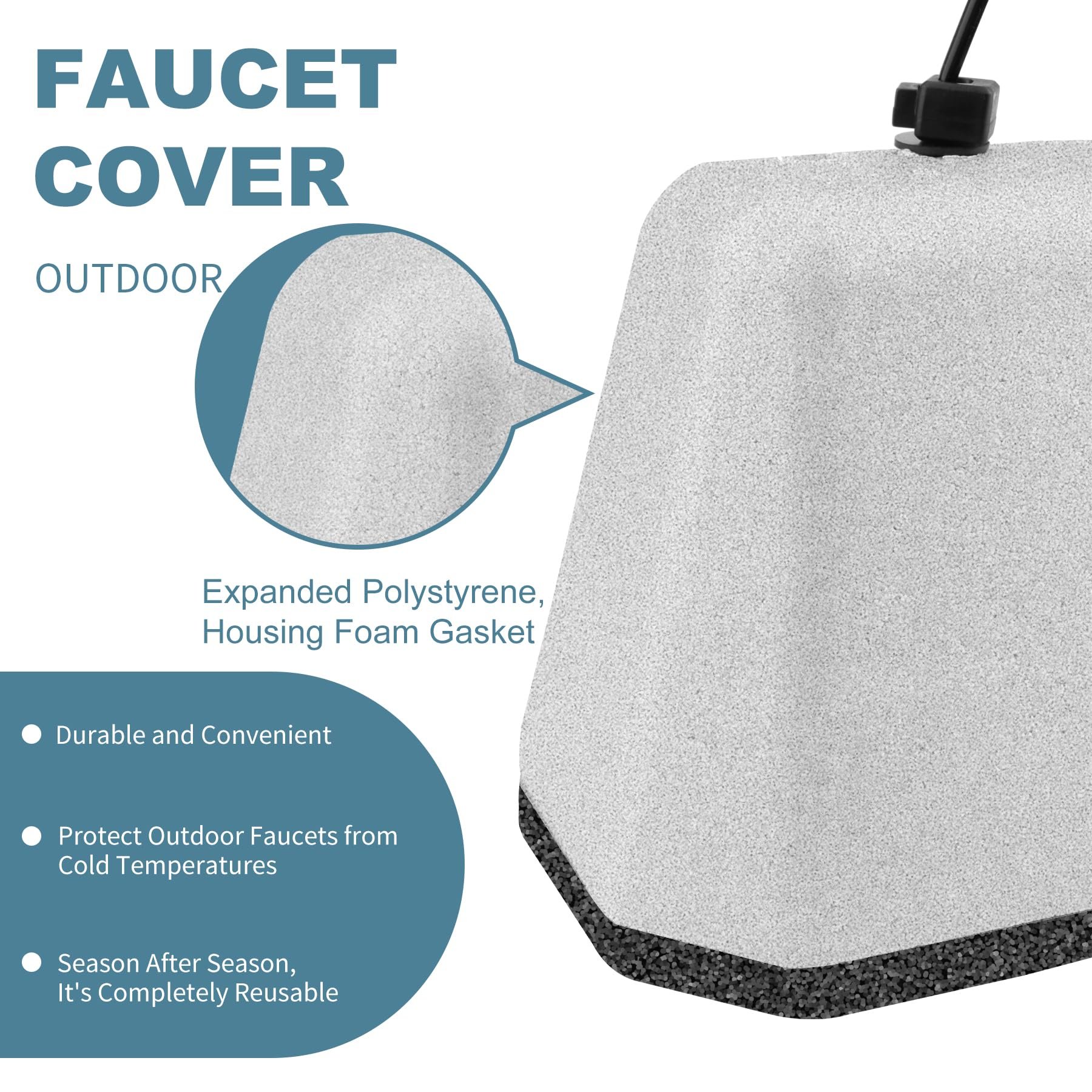 2024 the New Outdoor Foam Faucet Cover Winter Foam Faucet Antifreeze Protective Cover Anti-Ice