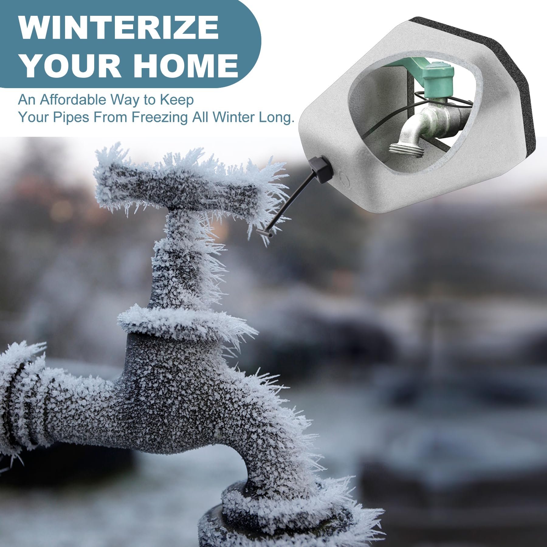 2024 the New Outdoor Foam Faucet Cover Winter Foam Faucet Antifreeze Protective Cover Anti-Ice