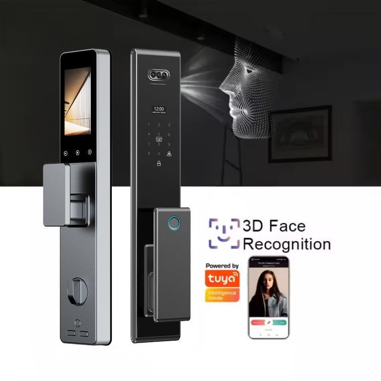 LEZN U8 Tuya WiFi Biometric 3D Facial Recognition Digital Intelligent Lock Outdoorwaterproof Fingerprint Password Card Door Lock