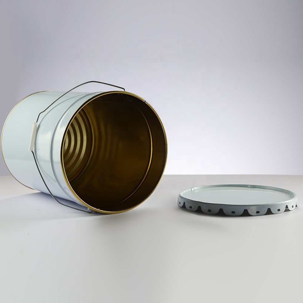 Lock Ring Pail 20 Litre Manufacturer Barrel Customized Round Paint Metal Tin Bucket With Metal Cap