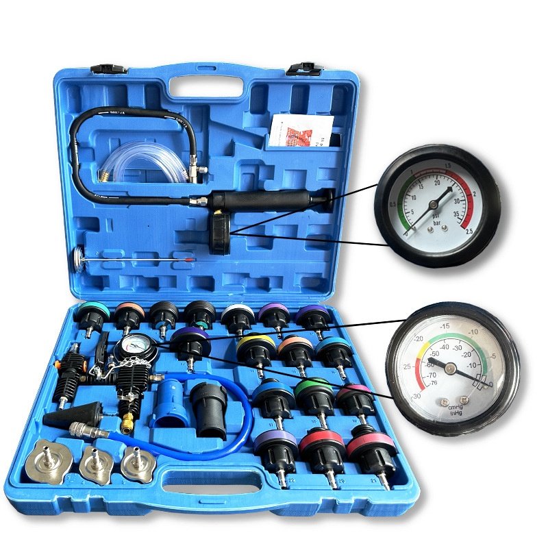 28-Piece Car Radiator Antifreeze Filling Tool Set Engine Analyzer Vacuum Leak Detector Coolant Air Bleeder for Radiator Repair