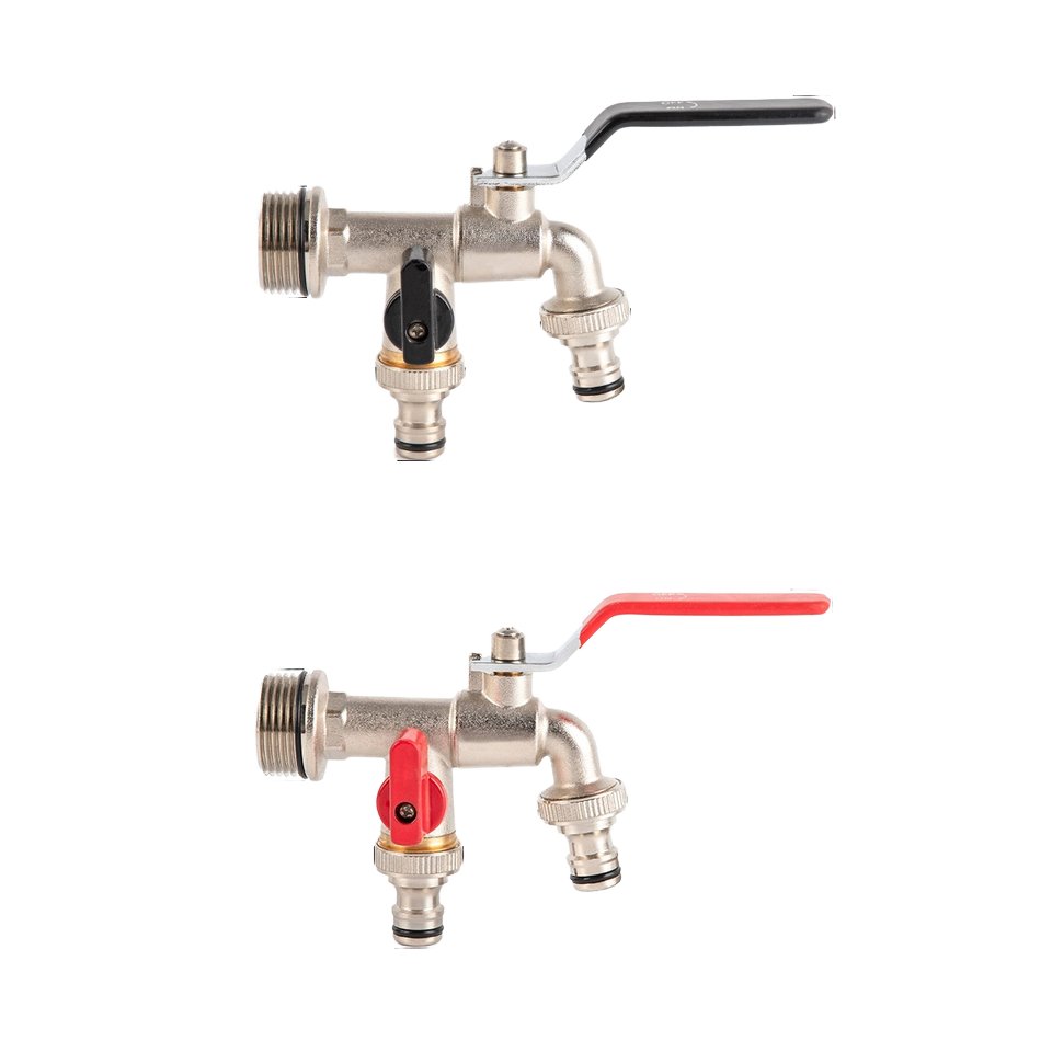 3/4 Garden Hose Brass Basin Faucets Double Opening Antifreeze Nozzle Modern Antique Design for Winter Use & Washing Machine