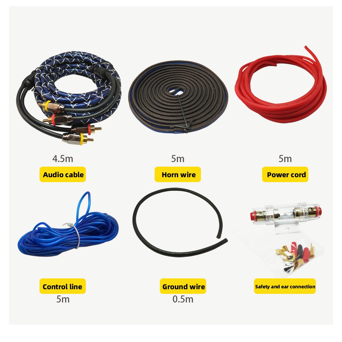 Car Audio Power Amplifier Modified Wire Power Cord Horn Line Speaker Cable Audio Speakers Cables SG006 Pure Copper Set Wire