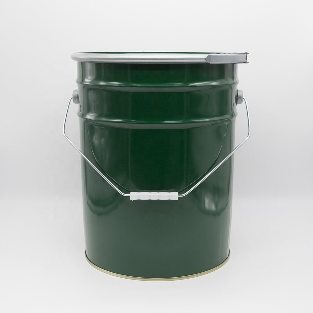 20L UN Approved Empty Metal Iron Pail Chemical Grease Round Metal Tin Can Bucket with Lid