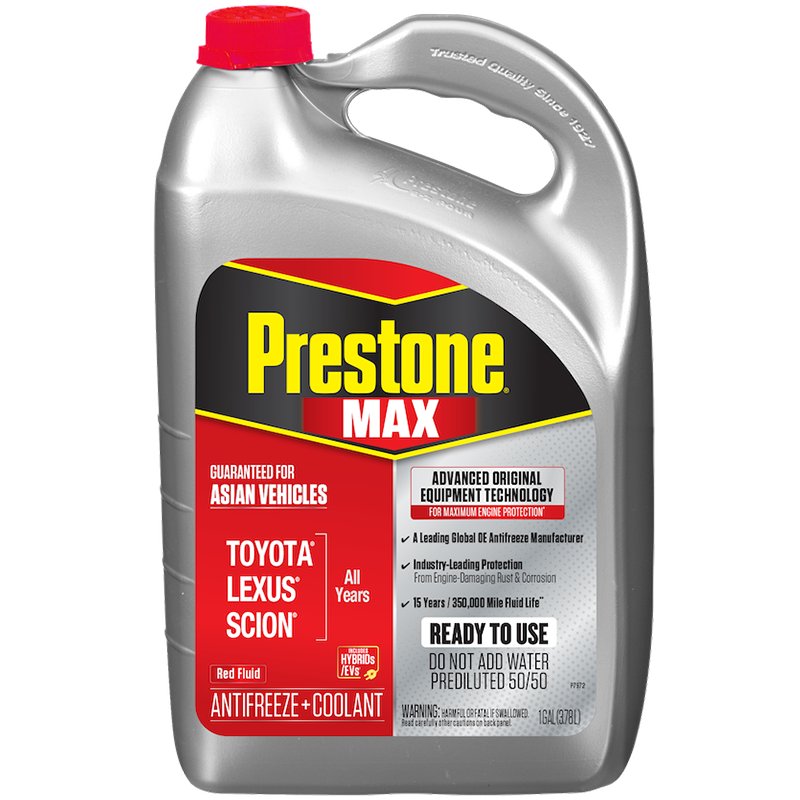 Prestone AF6210 MAX Asian Vehicles (Red) Antifreeze + Coolant 1 Gallon
