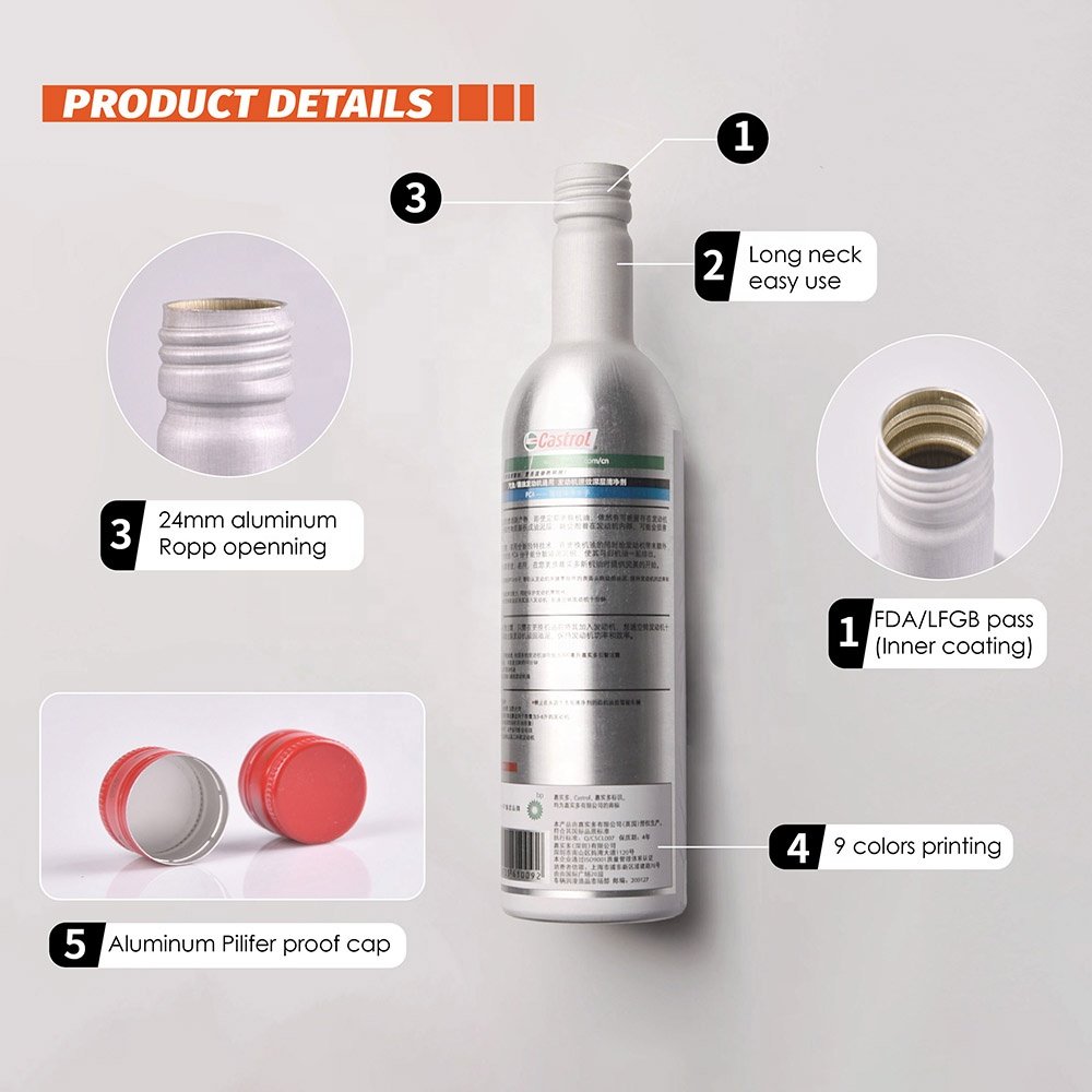 100ml 250ml 300ml 350ml Gasoline Bottle Aluminum Liquid Bottles Engine Oil Motor Oil Metal Bottles