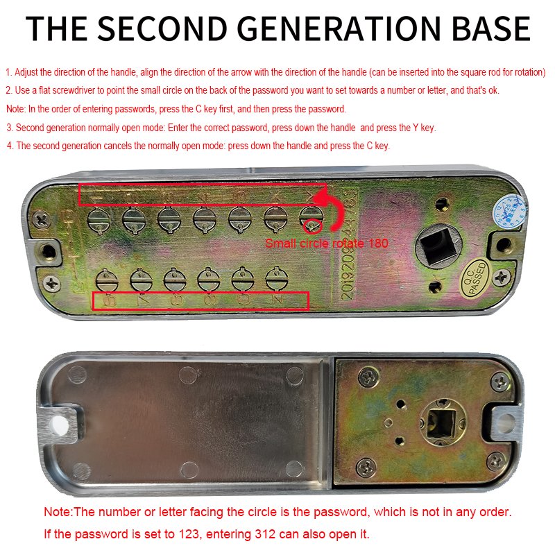 High Security Aluminium Door Handle Lock Waterproof Keyless Mechanical Push Button Password Lock