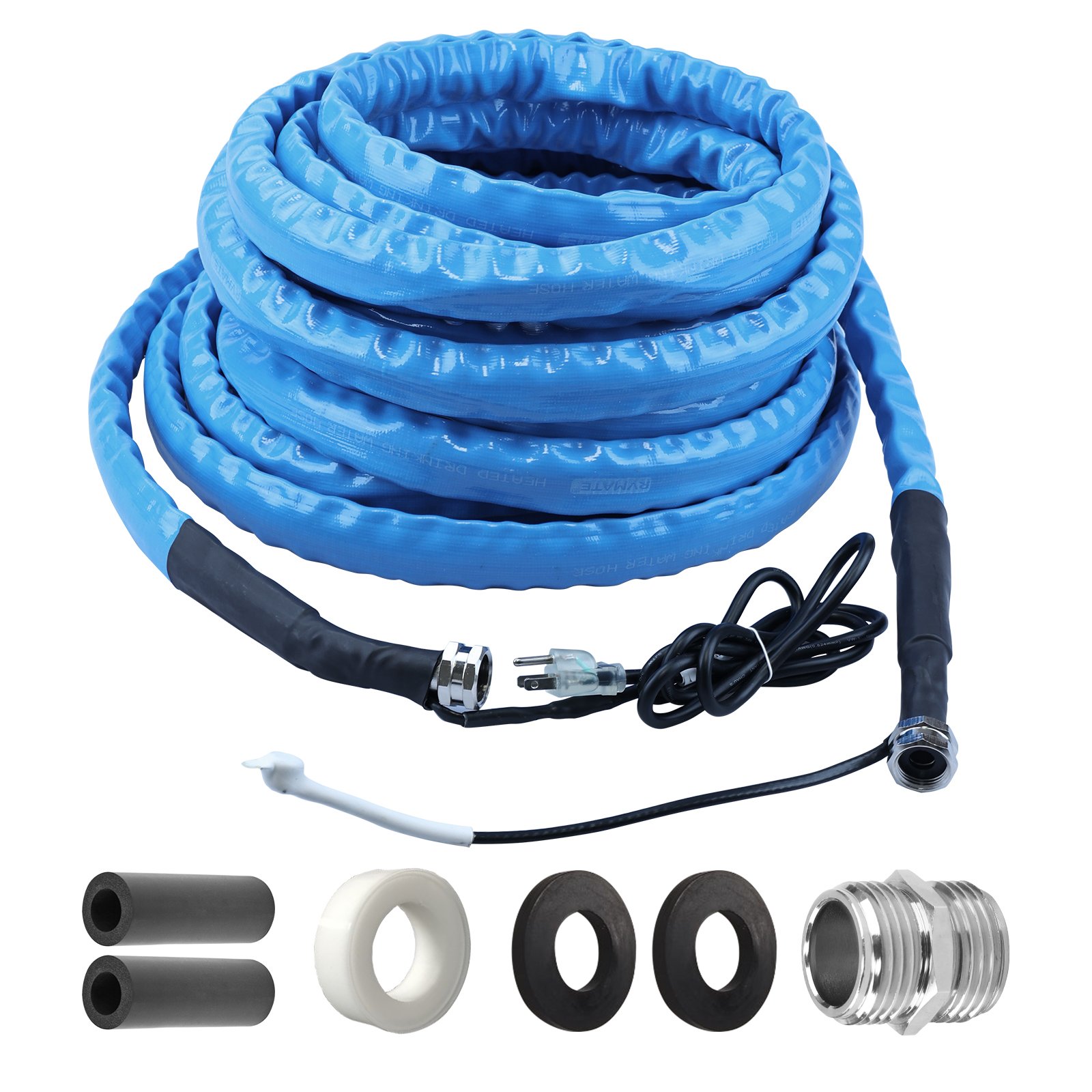 Heated Water Hose for RV 15/25/50FT, Antifreeze Heated RV Water Hose with Energy Saving Thermostat, for RV/Camper/Home/Garden
