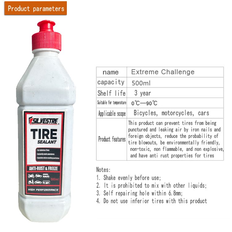 SILVESTRE 500ml Tire Antifreeze Motorcycle Tire Self-replenishing Fluid Electric Bicycle