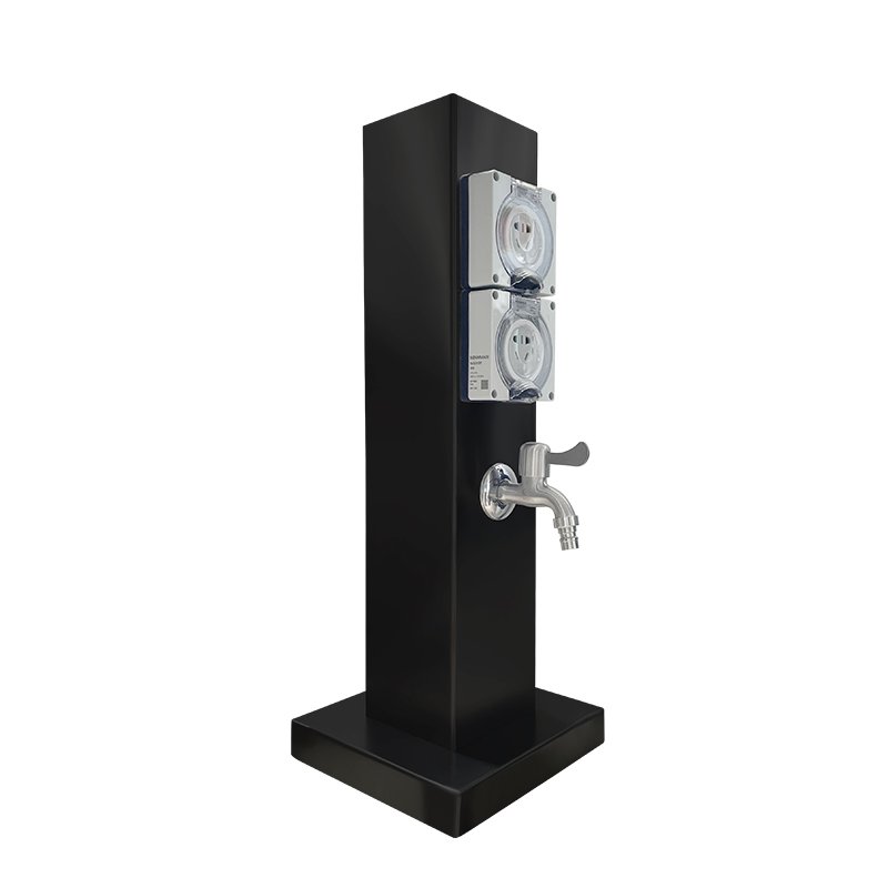 Outdoor Sharing Multifunctional Five-hole Socket Stainless Steel IP66 Waterproof Plug Hydropower Stakes with Antifreeze Faucet