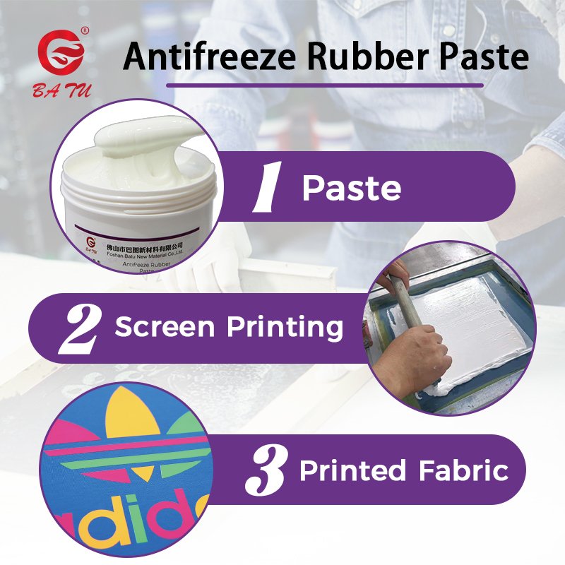 High-Performance Water-Based Antifreeze Rubber Paste Screen Printing Ink for Fabric - Excellent Frost Resistance, No Cracking
