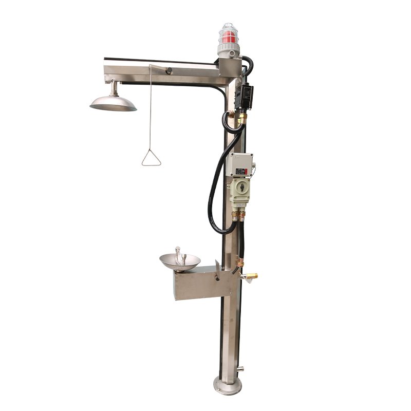 304 Stainless Steel Electric Heating Fixed Eye Washing Equipment Drain Antifreeze Double Sprinkler Outlet Eye Washer