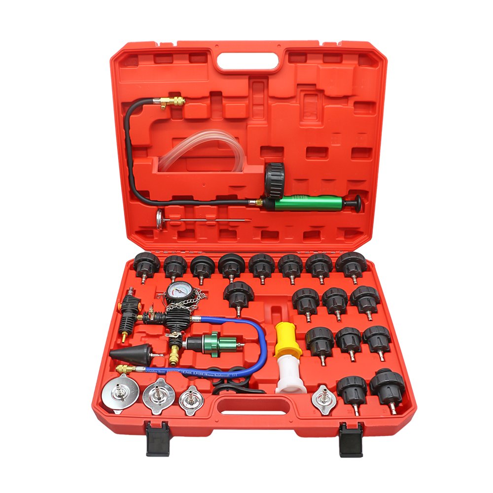 Automotive Tank Leak Detector Pressure Test 34PCS Cooling System Coolant Vacuum Replacement Kit With Universal Adapter