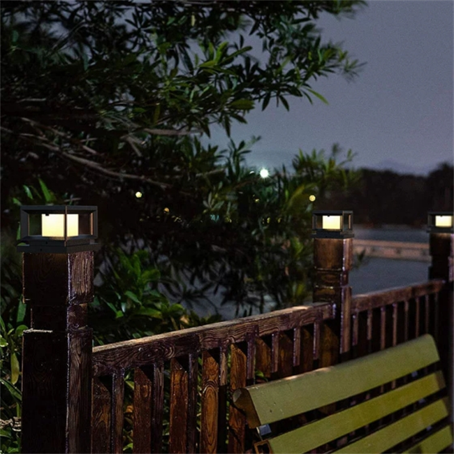 JYLIGHTING European Style Outdoor Column Lamp Black White Solar Powered LED Waterproof Antifreeze E27 for Garden Villa Fence