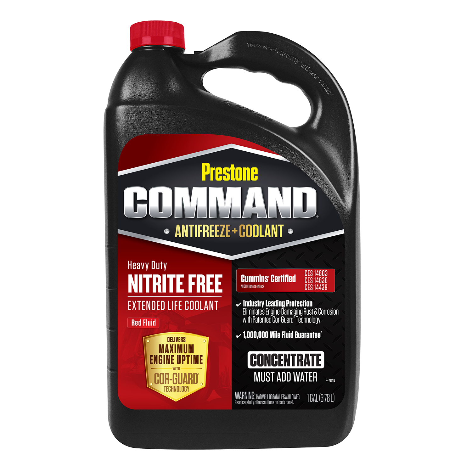 Prestone AFC13000 Cor-Guard Command 4L Nitrite Free Extended Life Red Concentrate Antifreeze Coolant for Radiator 1 Gallon"