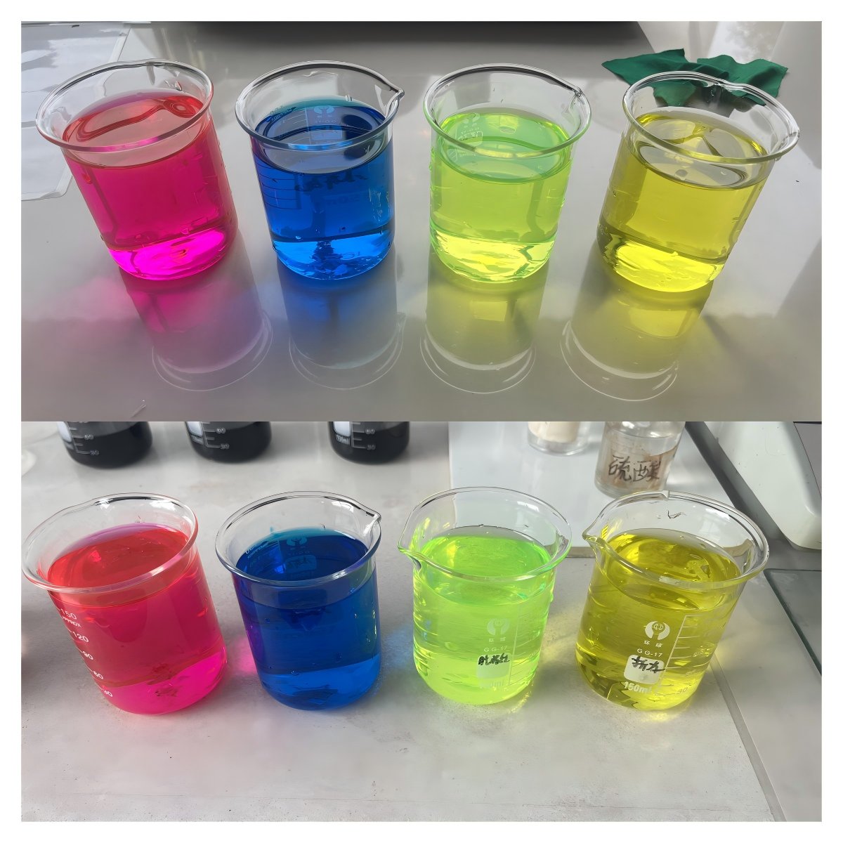 High Quality Antifreeze with Fluorescent Green Yellow Blue Red Coolant Pigment Fluorescent Dye China Factory Straight Hair