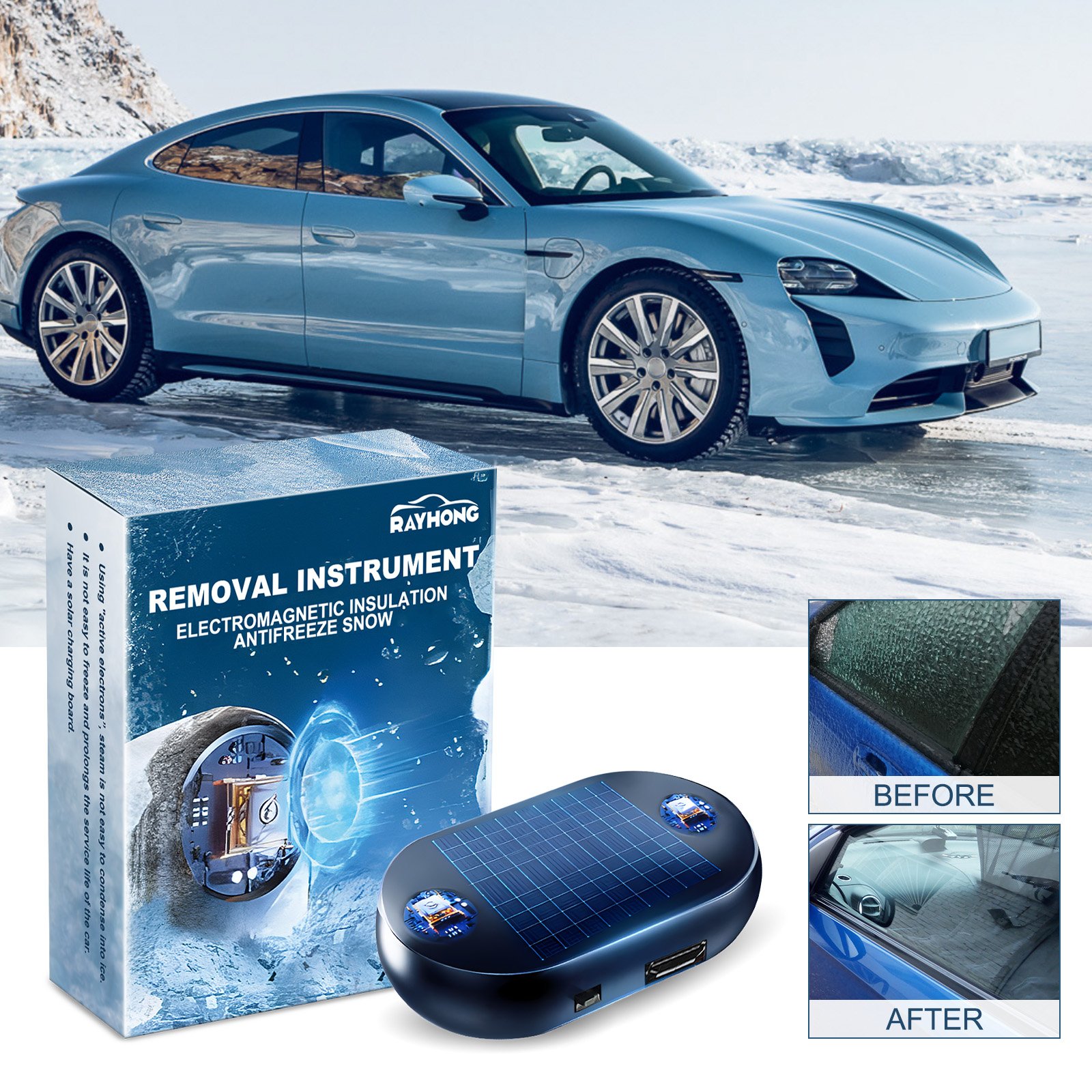 Electromagnetic Molecular Interference Microwave Deicing Antifreeze Anti Freezing Snow Removal Device for Car Window Glass