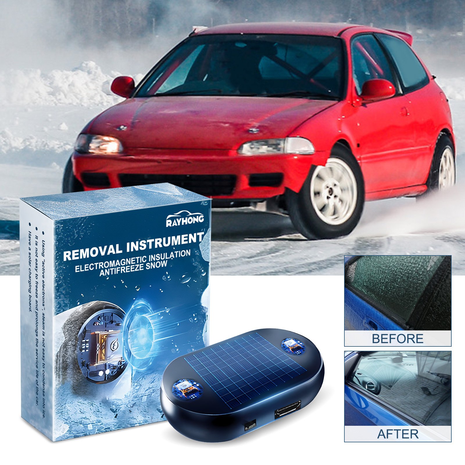 Electromagnetic Molecular Interference Microwave Deicing Antifreeze Anti Freezing Snow Removal Device for Car Window Glass