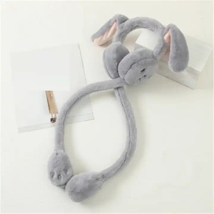 K1076 Hot Earmuffs Will Move Rabbit Ears Cute Earmuffs Female Winter Weather Warm Earmuffs Antifreeze Package Ear Hat