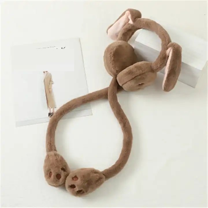 K1076 Hot Earmuffs Will Move Rabbit Ears Cute Earmuffs Female Winter Weather Warm Earmuffs Antifreeze Package Ear Hat