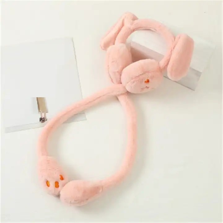K1076 Hot Earmuffs Will Move Rabbit Ears Cute Earmuffs Female Winter Weather Warm Earmuffs Antifreeze Package Ear Hat