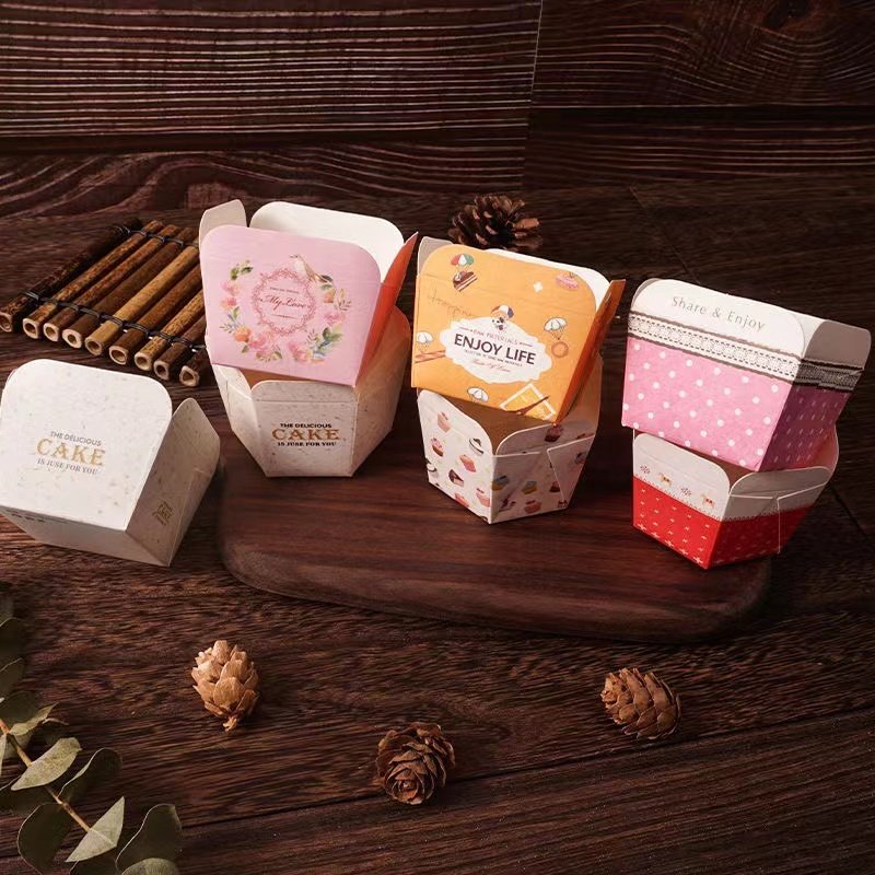 Factory Customization Cartoon Printing Rectangular Shape Cupcake Liner Baking Mold Cupcake Liners Standard Size Grease Proof