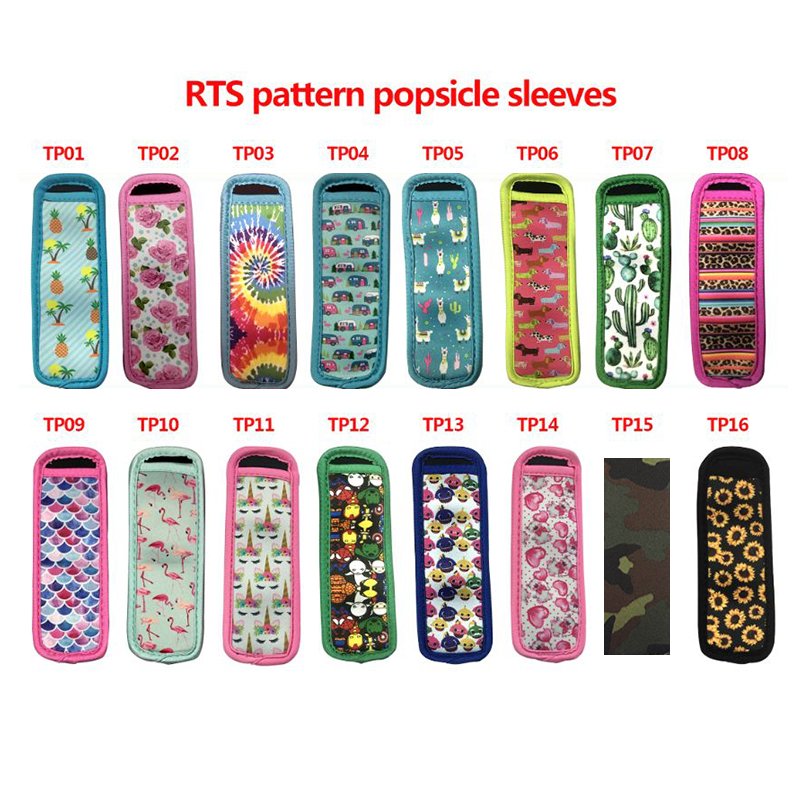Custom Neoprene Ice Pop Sleeves Ice Bags Reusable Popsicles Antifreezing Covers Ice-lolly Holder for Summer