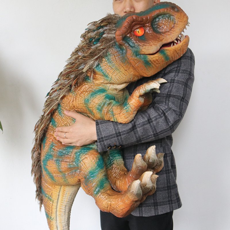 2025 Realistic Cute Animatronic Rubber Dinosaur Hand Puppet for Sale