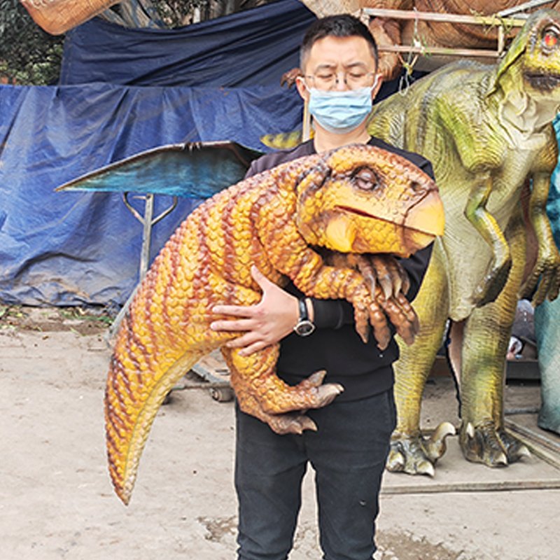 2025 Realistic Cute Animatronic Rubber Dinosaur Hand Puppet for Sale