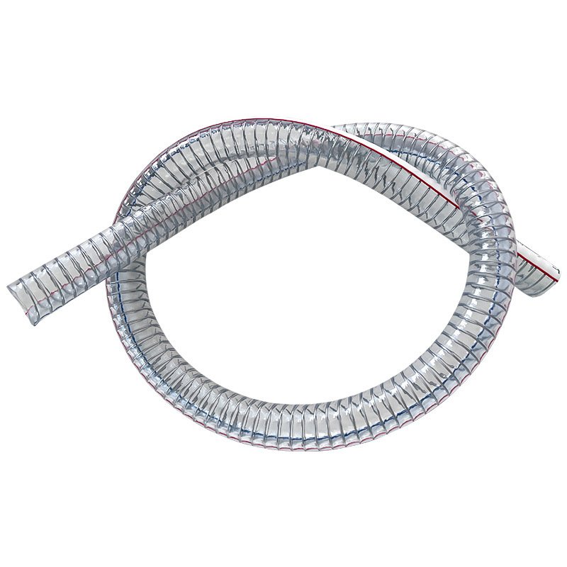 PVC Transparent Steel Wire Reinforced Hose Low Temperature Antifreeze Anti-Aging Pumping Oil Vacuum Garden Hoses Reels