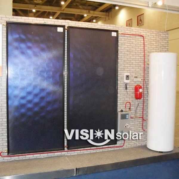 Energy Saving Antifreeze Closed Loop Pressurized Split Flat Plate Solar Water Heater Freestanding Galvanized Steel RV Hotel