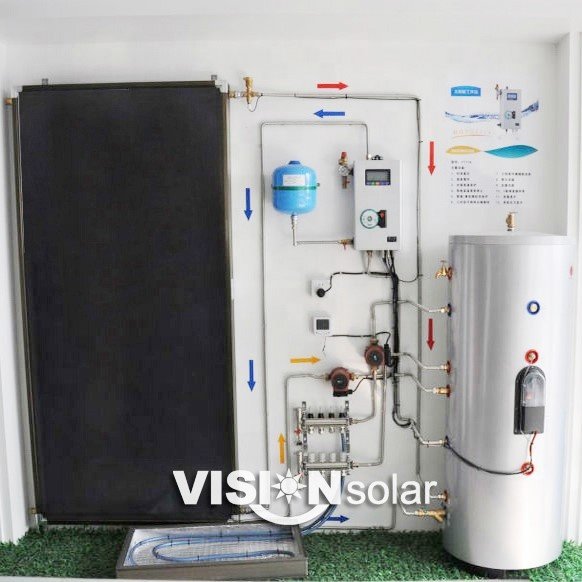 Stainless Steel Aluminum Split Flat Panel Solar Water Heater System Antifreezing Closed Outdoor Household Hotel Freestanding