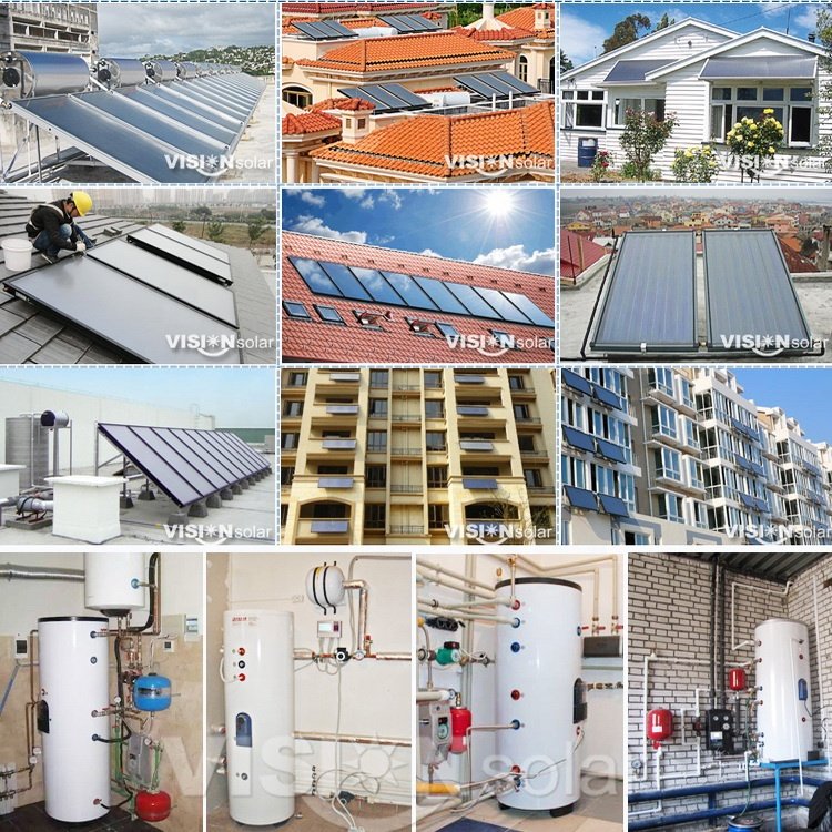 Stainless Steel Aluminum Split Flat Panel Solar Water Heater System Antifreezing Closed Outdoor Household Hotel Freestanding
