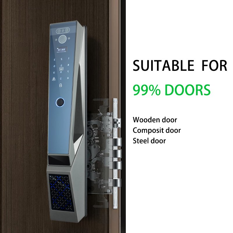 LEZN U9s Waterproof Automatic Electric Wireless Camera Fingerprint Digital Tuya 3D Facial Recognition Intelligent Door Lock