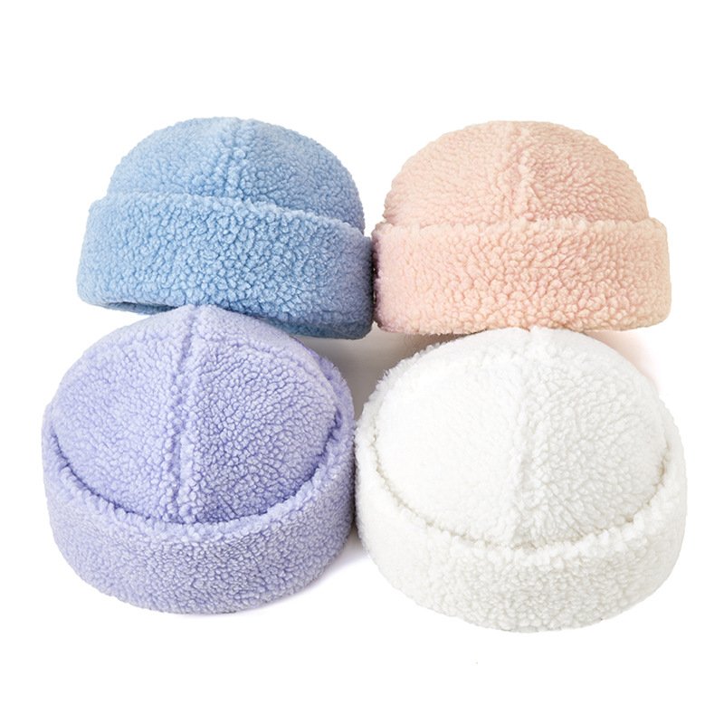 Autumn and Winter New Lamb Wool Warm Landlord Hat Lady Korean Version of Antifreeze Melon Skin Hat Ear Protector Pile Hat
