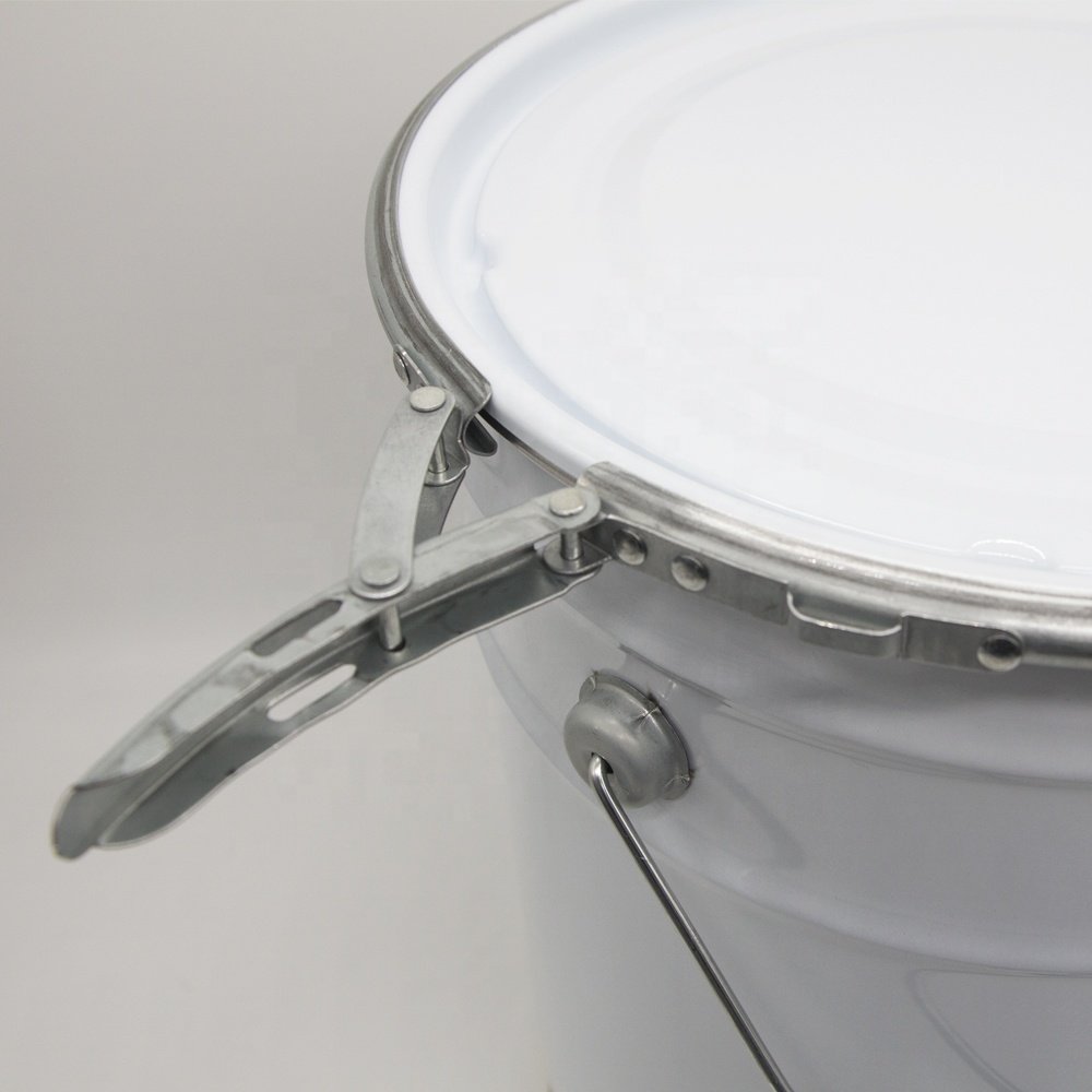 Wholesale Lock Ring Pail 20 Litre Barrel Drum Container Customized Round Paint Metal Tin Bucket with Metal Cap