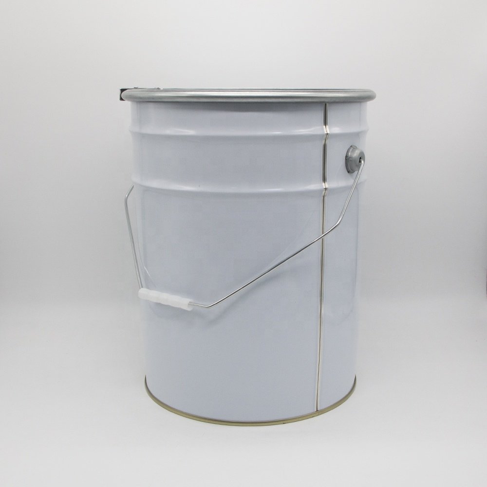 Wholesale Lock Ring Pail 20 Litre Barrel Drum Container Customized Round Paint Metal Tin Bucket with Metal Cap
