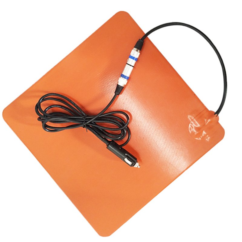 Custom Pizza Hot Food Delivery Bag Heating Element 28*28mm Silicone Heater 12V with thermostat Car Charger and Removable Plug