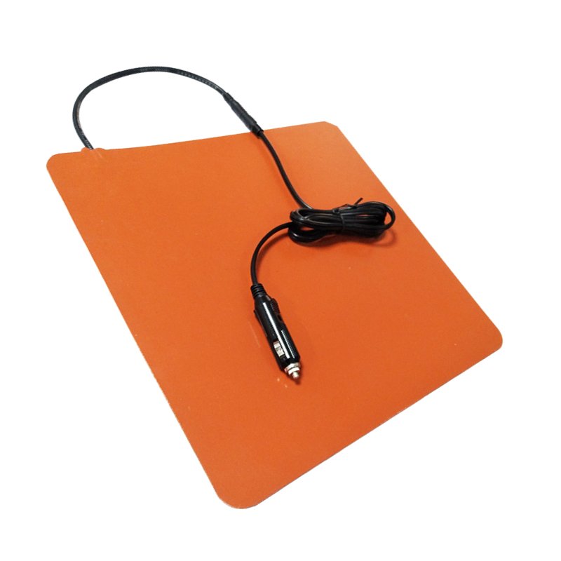 Custom Pizza Hot Food Delivery Bag Heating Element 28*28mm Silicone Heater 12V with thermostat Car Charger and Removable Plug