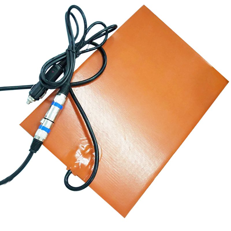 Custom Pizza Hot Food Delivery Bag Heating Element 28*28mm Silicone Heater 12V with thermostat Car Charger and Removable Plug
