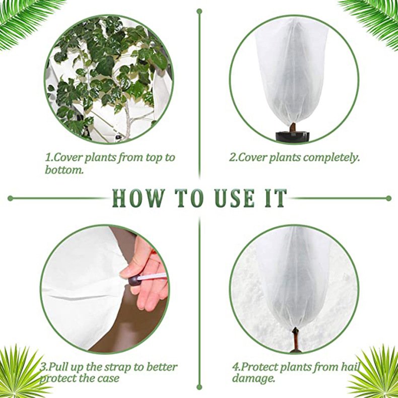 Garland Nonwoven Plant Cover Winter Plant protection Cover Fruit Tree Anti-freeze Anti-insect Pull Rope Frost Cover