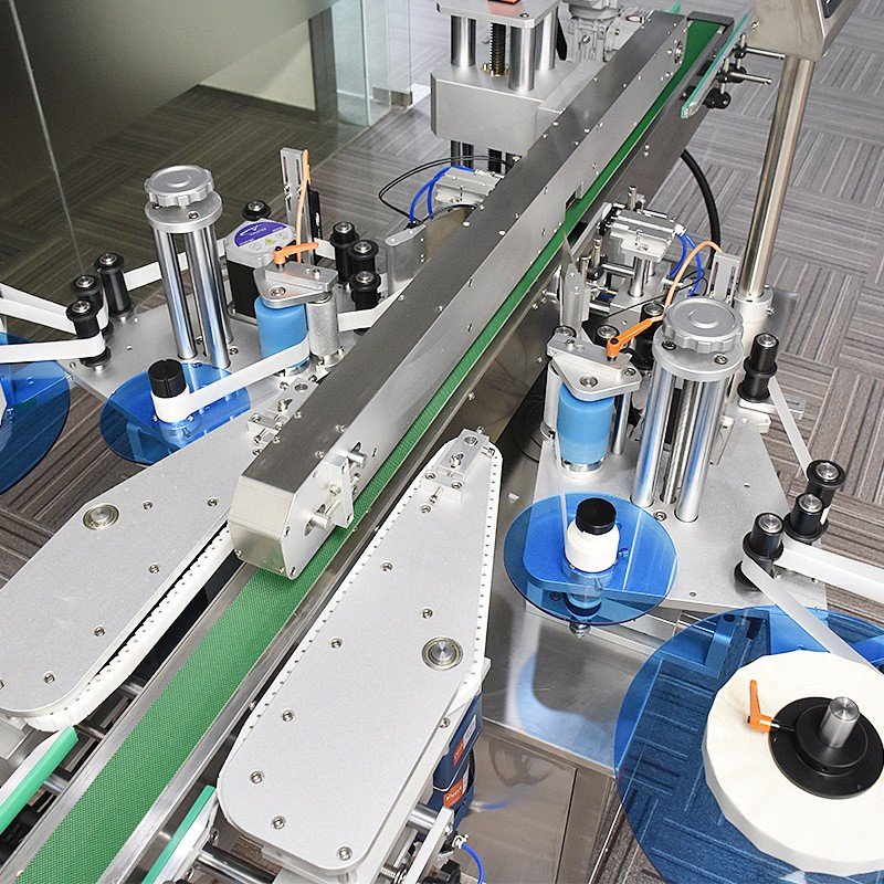 high quality Full Automatic Top & Bottom Labeller Double Side Flat Surface Labeling Machine for Small Businesses