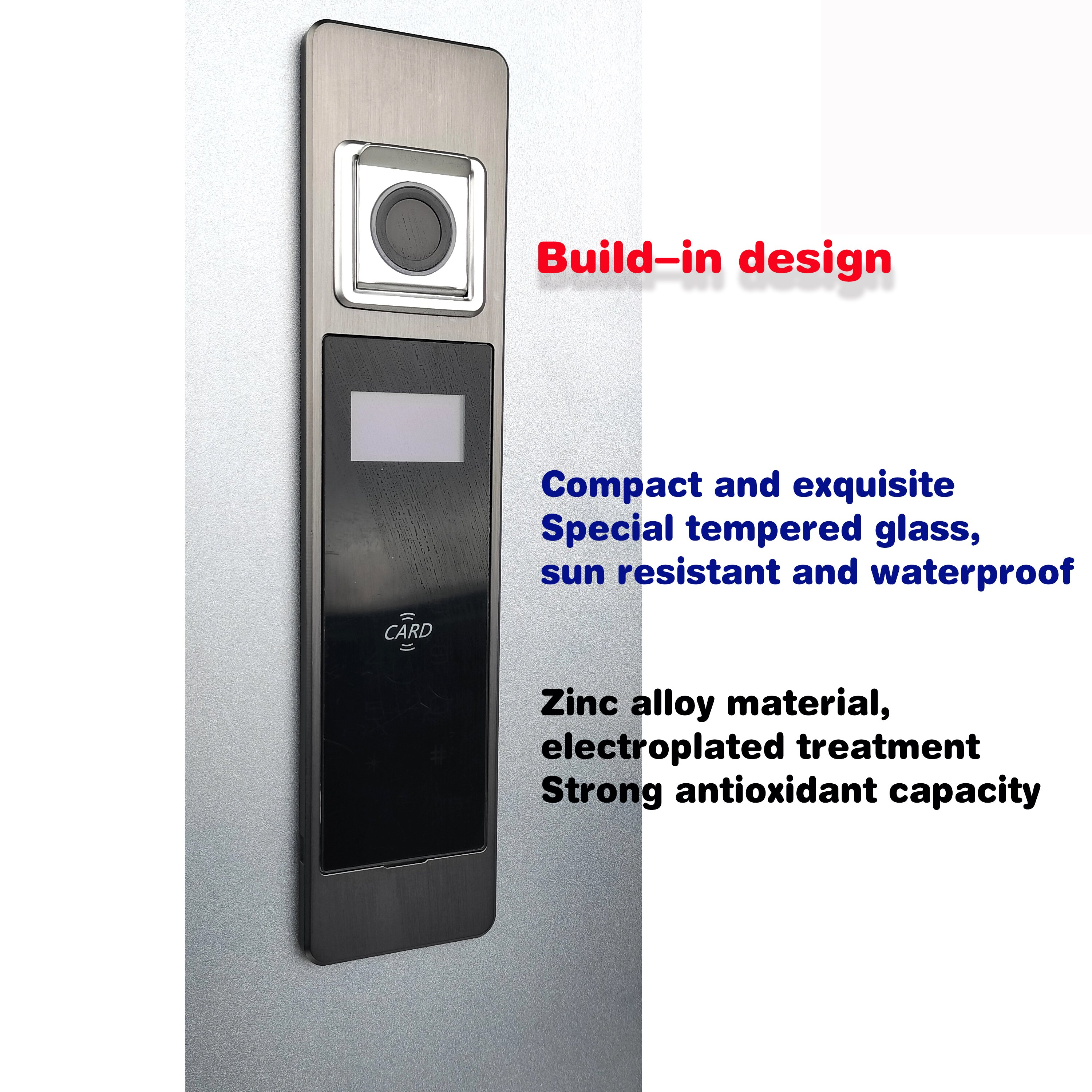 Outside Rainproof Antifreeze Built-in Gate Lock Electronic Keypad Deadbolt Lock Biological Fingerprint Smart Lock