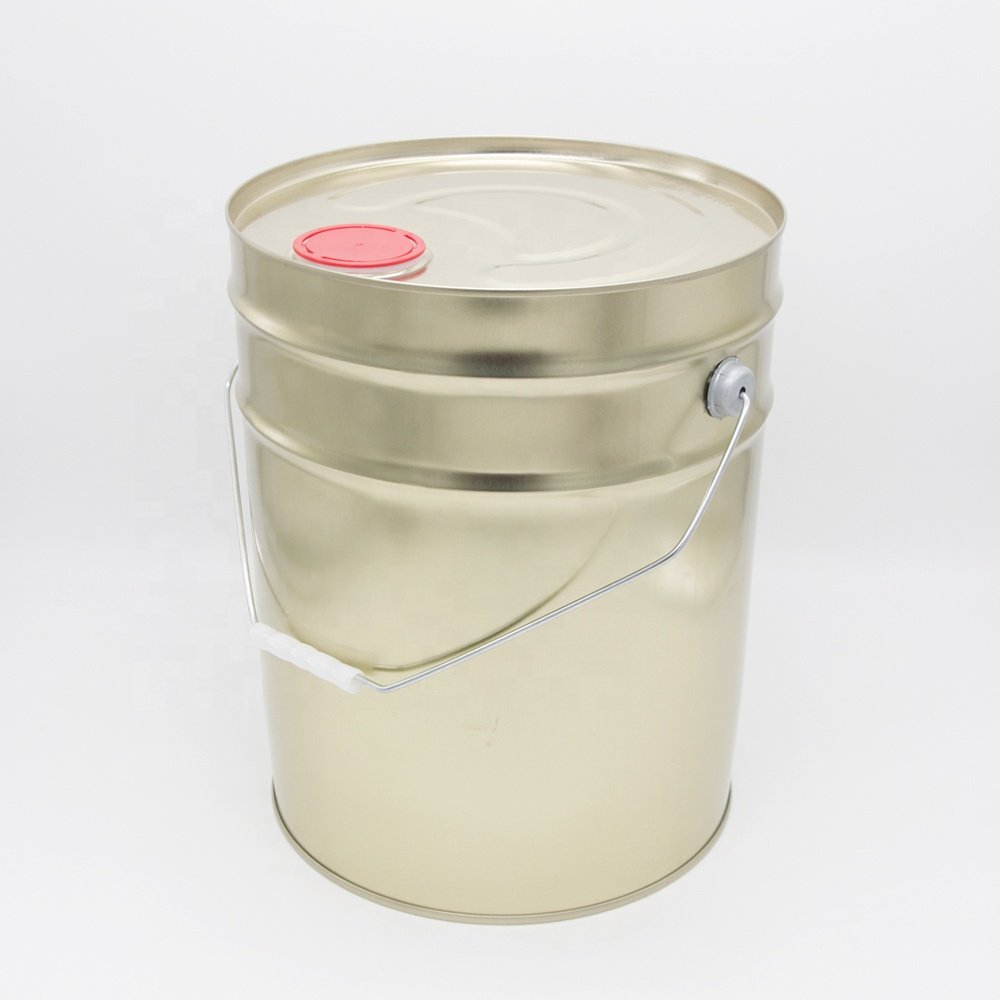 Custom 20L Metal Paint Pail Solvent Tin Paint Bucket with Lock Ring Lid