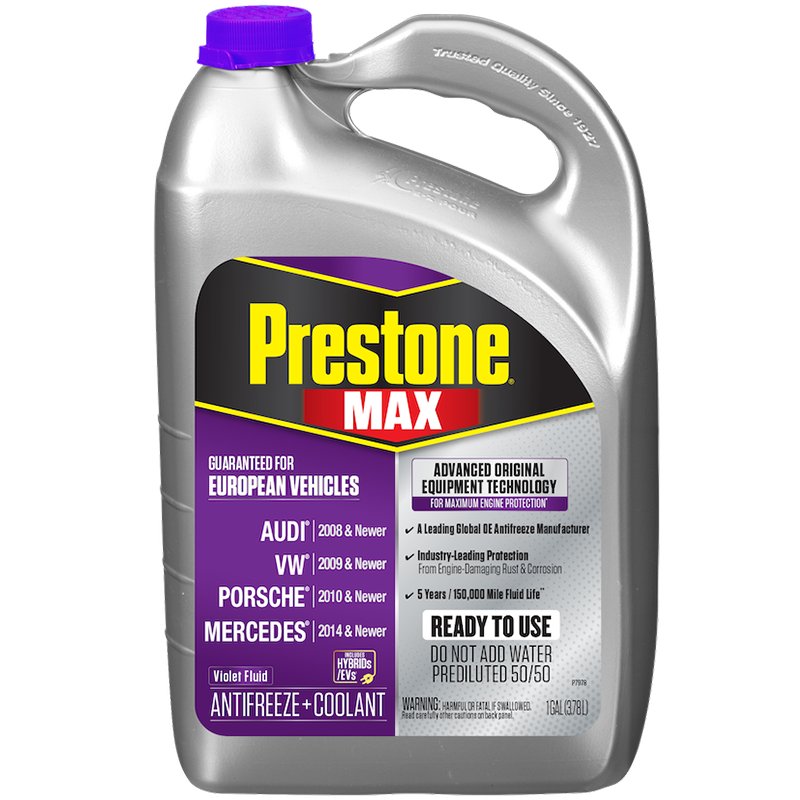 Prestone AF6510 MAX European Vehicles (Violet) Antifreeze + Coolant 1 Gallon 3.78 Liters
