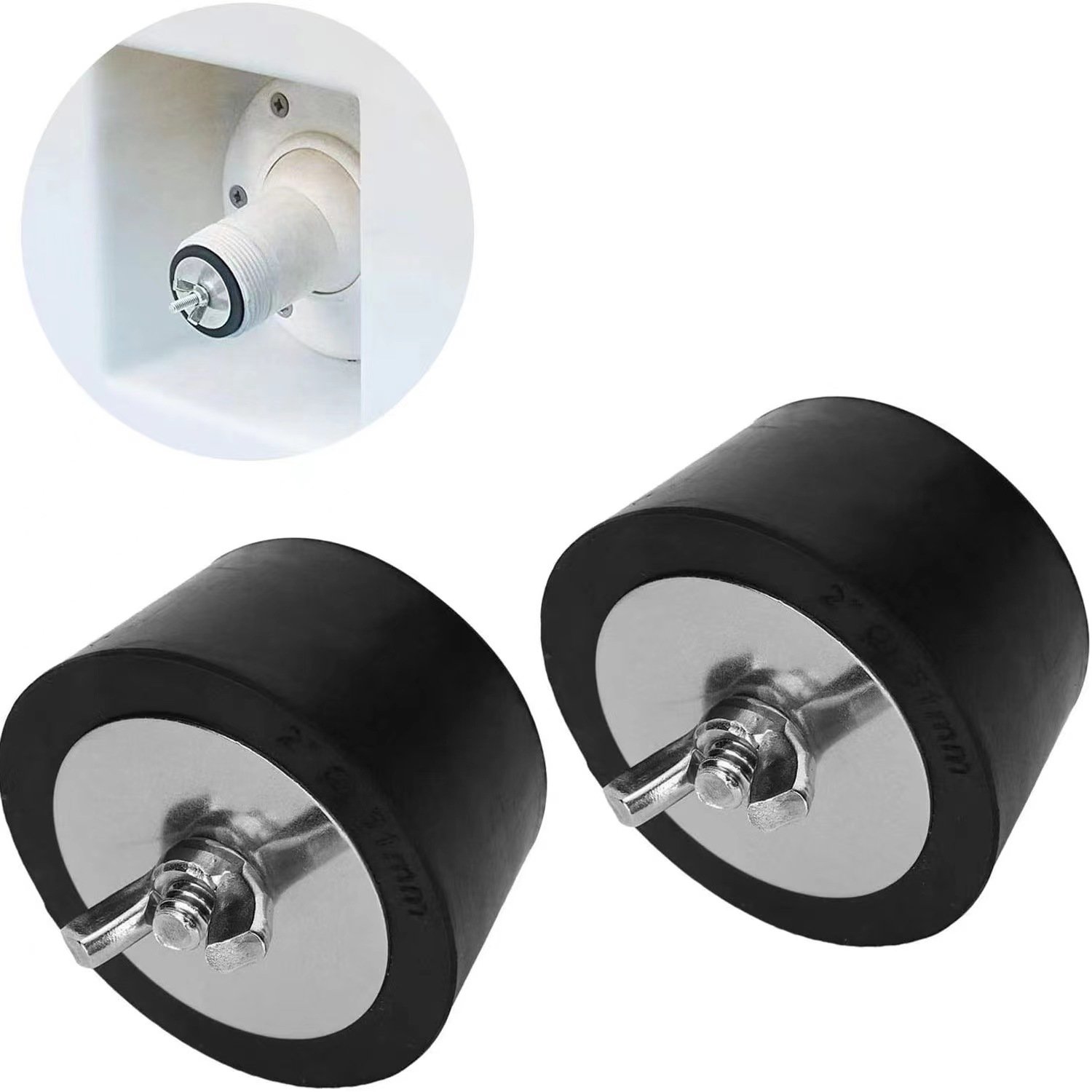 25-63mm Winter Pipe Antifreeze Plug Swimming Pool Rubber StopperPool Winterizing Plug Stainless Steel Bolts Rubber Plug